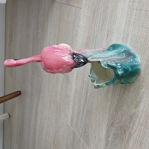 Vintage MCM pink flamingo planter tropical old Florida - Picture 3 of 11